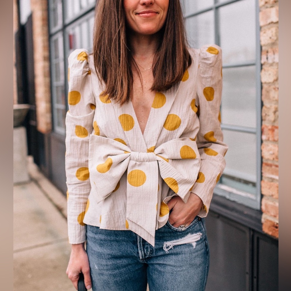 NWT Zara med polka dot blouse